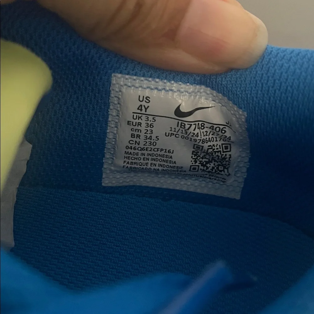Nike Cortez Big Kids Sneakers Size 4Y Blue Lemon IB7748-406, NEW